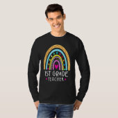 1e klas leraar Leopard Rainbow Eerste dag van SCH T-shirt (Voorkant volledig)
