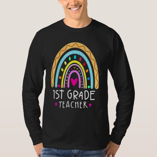 1e klas leraar Leopard Rainbow Eerste dag van SCH T-shirt (Voorkant)