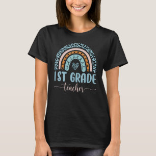 1e klas leraar Leopard Rainbow Eerste dag van SCH T-shirt