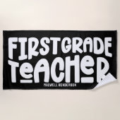 1e klas leraar op maat strandlaken (Voorkant)