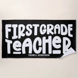 1e klas leraar op maat strandlaken