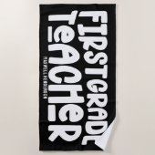 1e klas leraar op maat strandlaken (Voorkant)