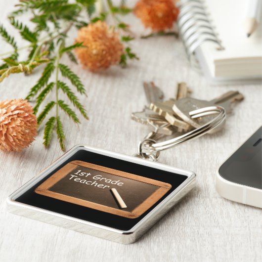 1e klas leraar rustieke School Slate KC Sleutelhanger (Zijkant)