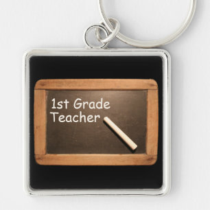 1e klas leraar rustieke School Slate KC Sleutelhanger