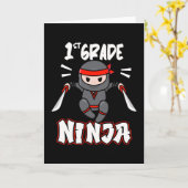 1e klas Ninja School Kinderinschrijving Kinder Gif Kaart (Gele Bloem)