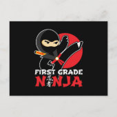 1e klas ninja trap eerste dag terug naar school briefkaart (Voorkant)