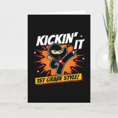 1e klas ninja trap eerste dag terug naar school kaart (Voorkant)