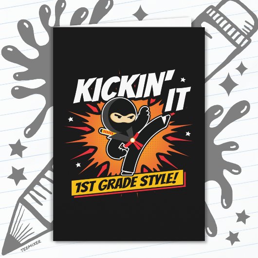 1e klas ninja trap eerste dag terug naar school kaart