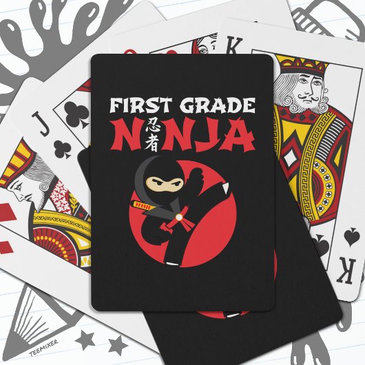 1e klas ninja trap eerste dag terug naar school pokerkaarten