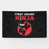 1e klas ninja trap eerste dag terug naar school spandoek (Horizontaal)