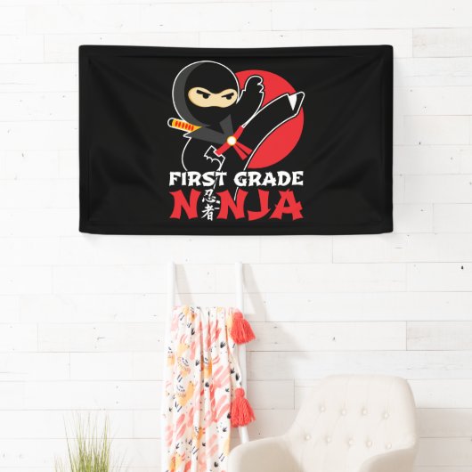1e klas ninja trap eerste dag terug naar school spandoek (Insitu)