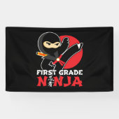 1e klas ninja trap eerste dag terug naar school spandoek (Horizontaal)