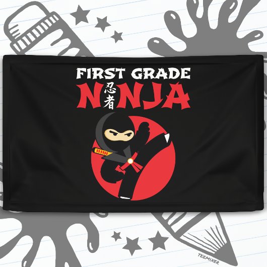 1e klas ninja trap eerste dag terug naar school spandoek