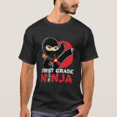 1e klas ninja trap eerste dag terug naar school t-shirt (Voorkant)