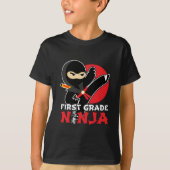 1e klas ninja trap eerste dag terug naar school t-shirt (Voorkant)