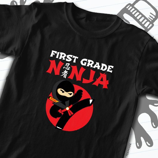 1e klas ninja trap eerste dag terug naar school t-shirt