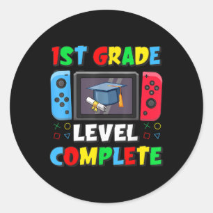 1e klas niveau compleet laatste dag van school vid ronde sticker