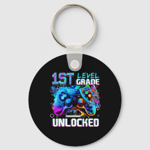 1e klas niveau ontgrendeld gamer boys Kinder eerst Sleutelhanger