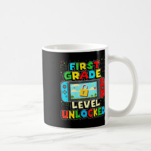 1e klas niveau ontgrendeld grappige gamer jongens koffiemok