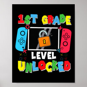 1e klas niveau ontgrendeld terug naar school eerst poster