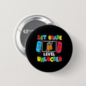 1e klas niveau ontgrendeld terug naar school eerst ronde button 5,7 cm (Voorkant /achterkant)