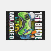 1e klas niveau ontgrendeld videogame CK naar schoo Fleece Deken (Voorkant (Horizontaal))