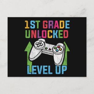 1e klas ontgrendelde gamer terug naar school video briefkaart