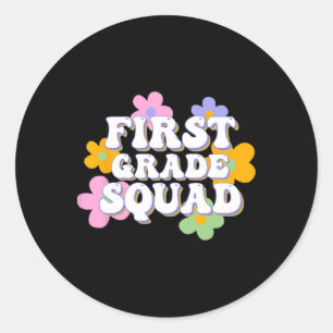1e klas squad team terug naar school leraren studi ronde sticker