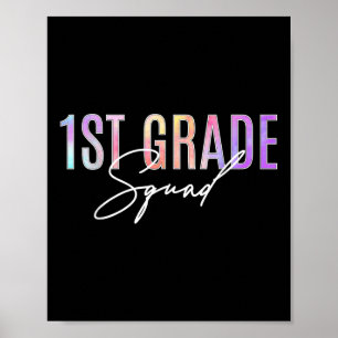 1e klas Squad Tie Dye Waarderingsdag Terug naar S Poster