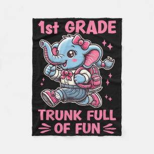 1e klas stamper vol plezier Cute olifant terug naa Fleece Deken