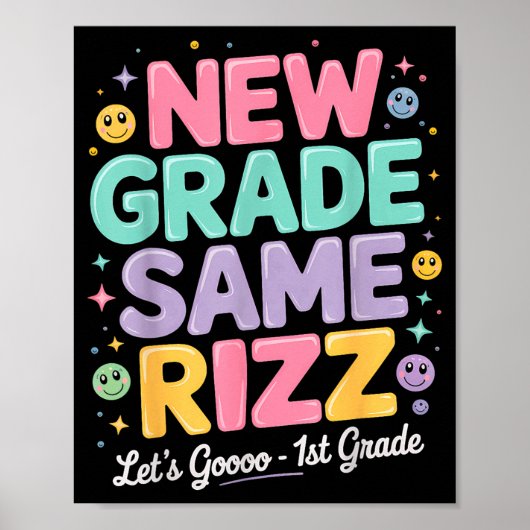 1e klas terug naar school nieuwe klas dezelfde riz poster (Voorkant)