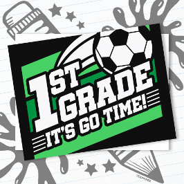 1e klas voetbal Football eerste dag terug naar sch Briefkaart