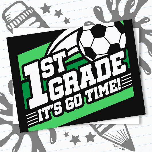 1e klas voetbal Football eerste dag terug naar sch Briefkaart