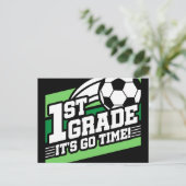 1e klas voetbal Football eerste dag terug naar sch Briefkaart (Staand voorkant)