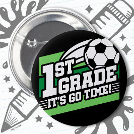 1e klas voetbal Football eerste dag terug naar sch Ronde Button 5,7 Cm