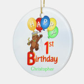 1e koninklijk Beer van Birthday Keramisch Ornament (Links)
