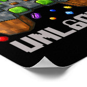1e leerjaar ontgrendeld gamer pixel eerste dag van poster (Hoek)
