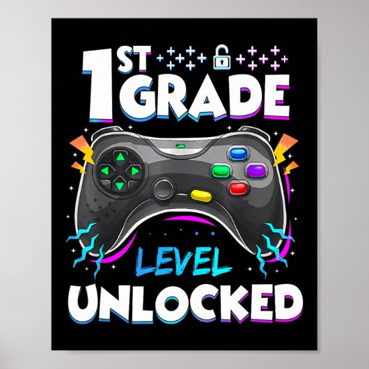 1e leerjaar ontgrendeld Terug naar school eerste d Poster (Voorkant)