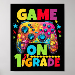 1e leerjaar ontgrendeld videogamer pixel naar S Poster