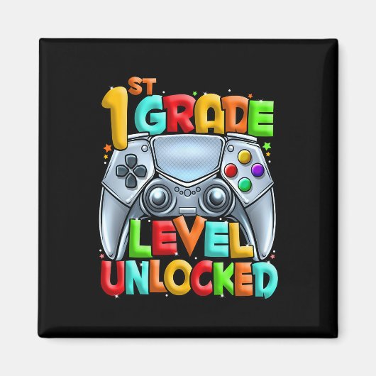 1e leerjaar ontgrendeld videogamer terug naar scho magneet (Voorkant)