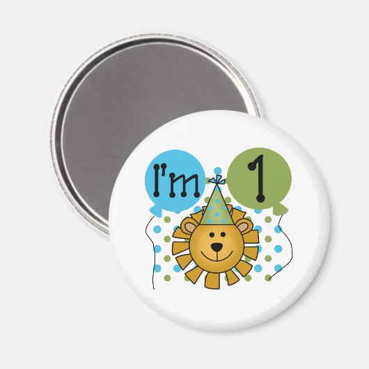 1e leeuw verjaardag magneet (Voorkant / Achterkant)