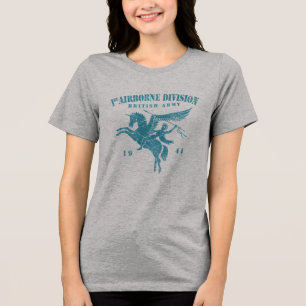 1e Luchtlandingsdivisie Britse leger - Vintage Bla Tri-Blend Shirt