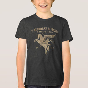 1e Luchtlandingsdivisie Britse leger - Vintage Gou Tri-Blend Shirt