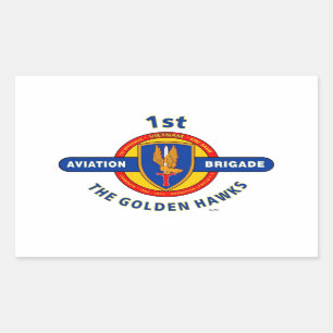 1E LUCHTVAARTBRIGADE VIETNAM "GOLDEN HAWKS" RECHTHOEKIGE STICKER