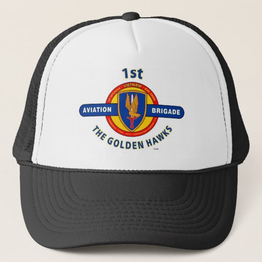 1E LUCHTVAARTBRIGADE VIETNAM "GOLDEN HAWKS" TRUCKER PET (Voorkant)