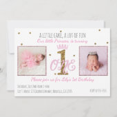 1e MAANDAGEN 1 verjaardag Fotouitnodiging prinses  Kaart (Voorkant)