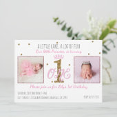 1e MAANDAGEN 1 verjaardag Fotouitnodiging prinses  Kaart (Staand voorkant)