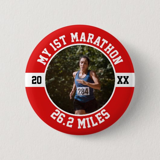 1e Marathon Hardlopen Eerste Hardloper Sport 26 2 Ronde Button 5,7 Cm (Voorkant)