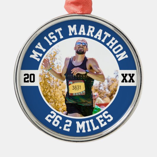1e Marathonloper Eerste Marathonloper 26 2 Metalen Ornament (Voorkant)