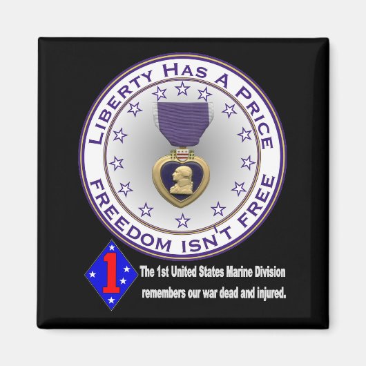 1e Marine Div Herinnert zich DONKER Magneet (Voorkant)